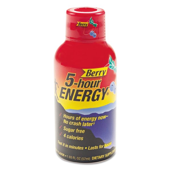 5 Hour Energy Energy Drink, 1.93 oz., Ready to Drink, Berry, 12 PK SN500181